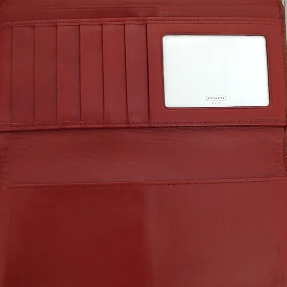 Red Leather Coach Wallet - Picture 4 of 5